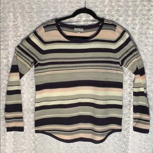 Pretty pink , gray black stripped sweater